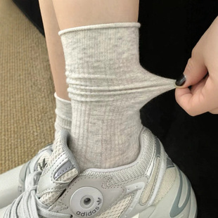 White socks women's summer thin tube socks cotton piled socks mesh breathable sweat-absorbent moon socks summer stockings