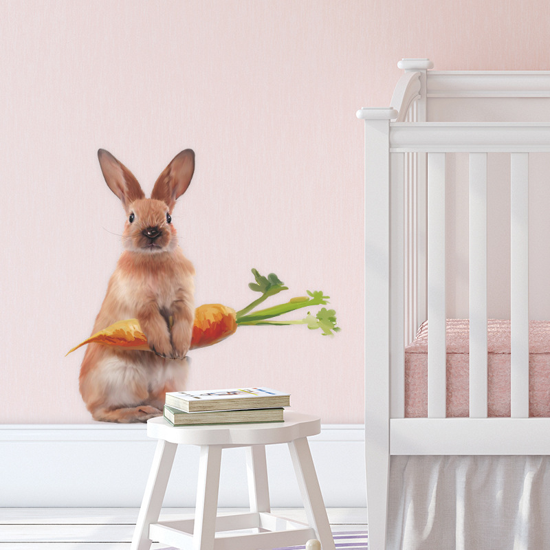 Fashion Cute Rabbit Carrot Room Porch Wall Stickers display picture 3