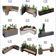 工程景区户外坐凳花箱种植不锈钢花箱组合围栏隔断网格种植花坛