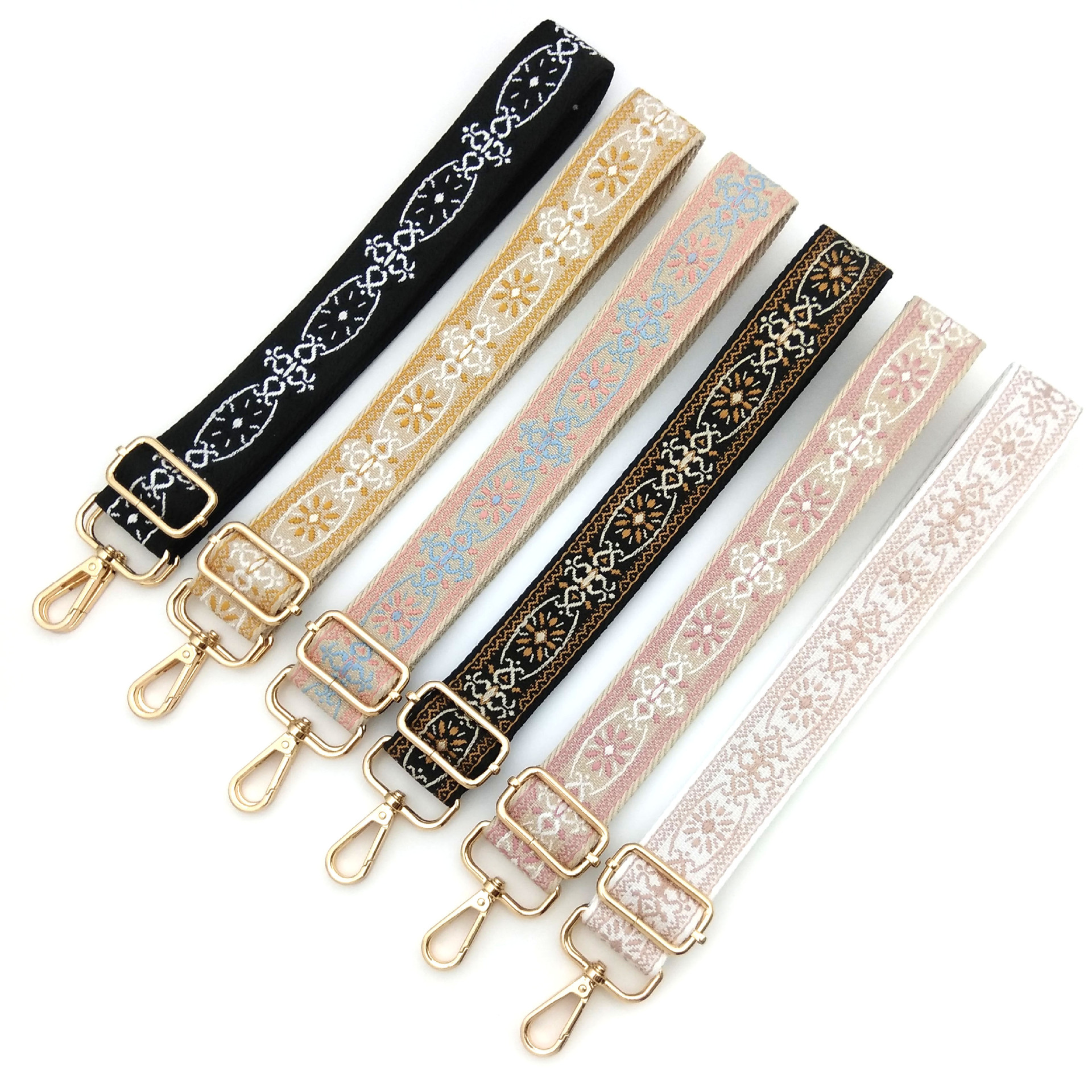 82g Weight Bag Strap Bag Accessories Type Spring Ring Trigger Clasp Closure Clasp Closure Type 1 Piece Quantity Casual, Daily Occasion Polyester Material Geometric Pattern Elegant, Ethnic Style Style 1 Piece Polyester Geometric Spring Ring Trigger Clasp Closure Bag Strap 无