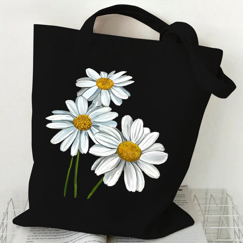 Daisy Rose Lavender tas impresa bolsa de lona bolsa de hombro bolsa de mano bolsa de compras comercio exterior transfronterizo