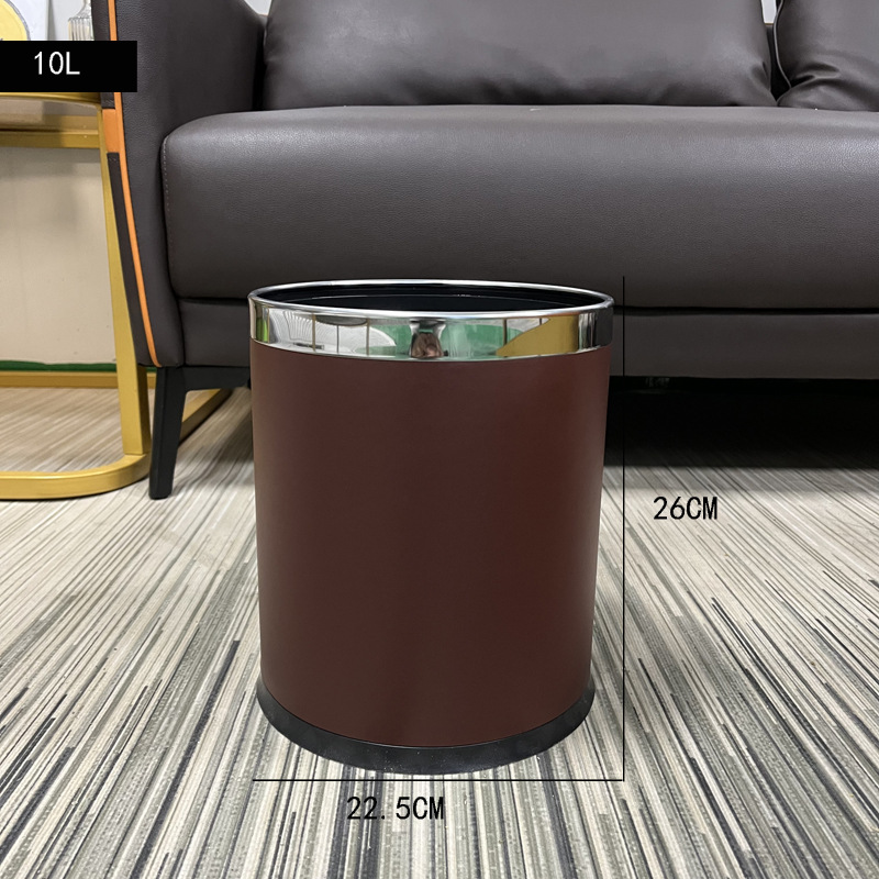 Anillo de plata de plástico de doble capa marrón liso