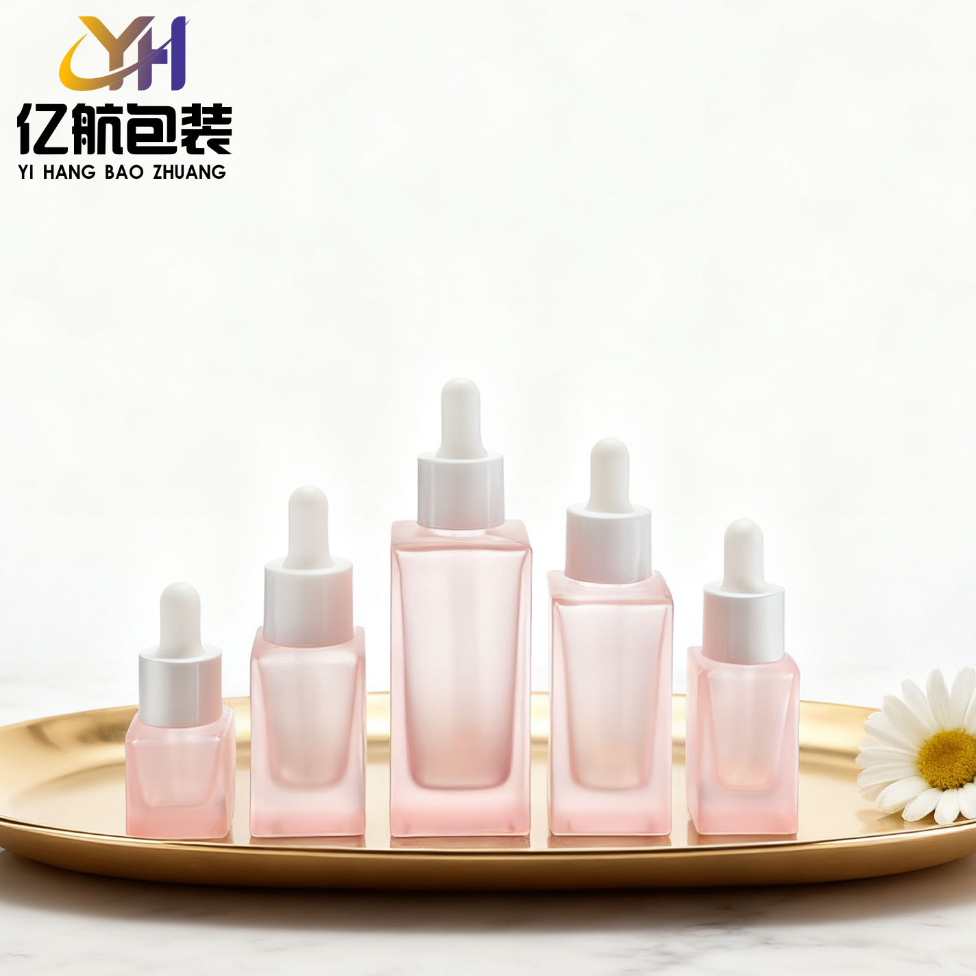 新款5ml/10ml/30ml/50ml方形厚底滴管原液精华油瓶小样分装玻璃瓶