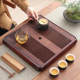 Wholesale bamboo wooden tea tray household square tea table water storage type drainage dry bubble in one multi-functional tea set
