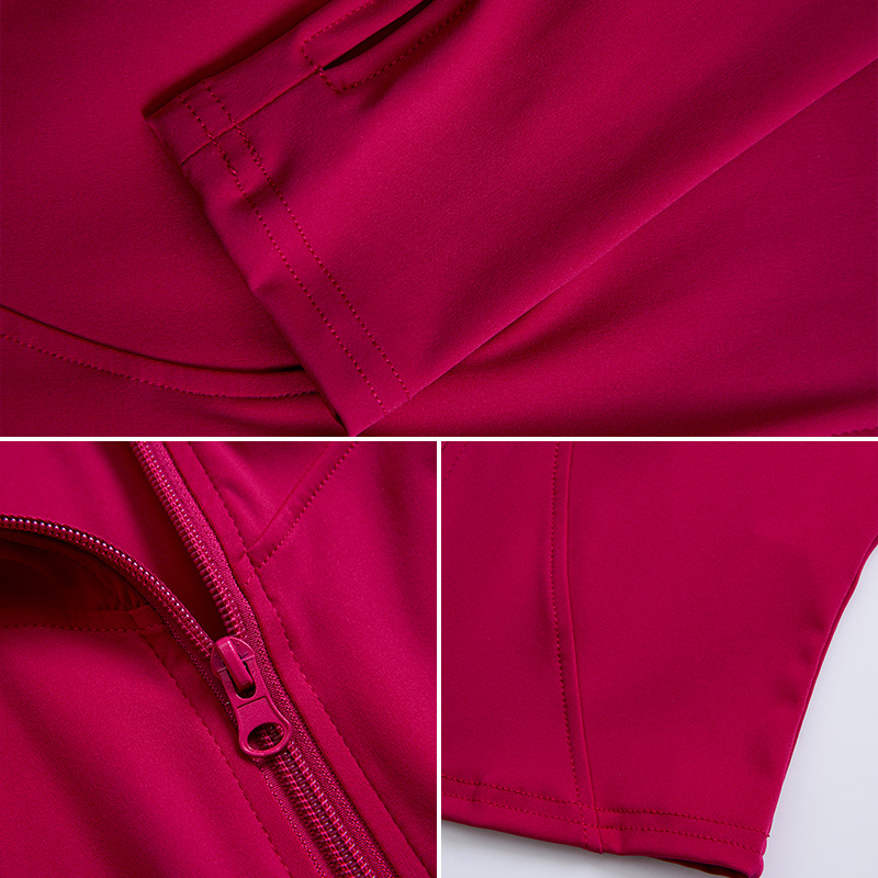 Otoño y invierno zip yoga chaqueta de manga larga mujer entrenamiento de carrera delgada abrigo deportivo de cuello vertical ropa de ejercicio al aire libre