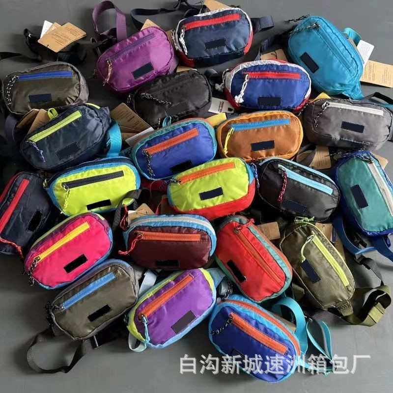 New Trendy Dopamine Color-Blocking Crossbody Sports Waist Bag Outdoor Bag Unisex Versatile Running Bag