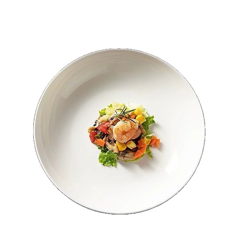 Esmalte de color de alta calidad platos de platos para el hogar 2026 nuevos platos y cubiertos blancos puros platos de platos fritos profundos