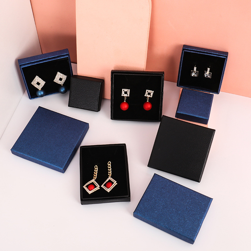 Spot Thin Jewelry Box Black Necklace Earring Box Amazon Ring Jewelry Box Blue