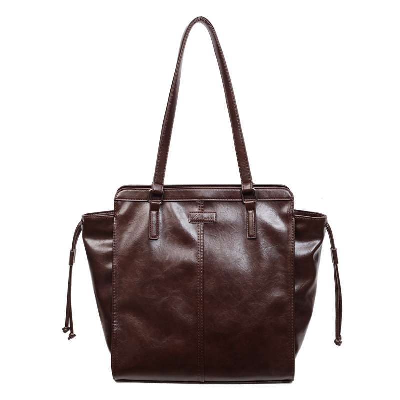 Bolsa de mano de cera de alta calidad de piel de aceite para mujeres 2025 nuevo retro multifuncional bolso de hombro de gran capacidad bolso de viaje