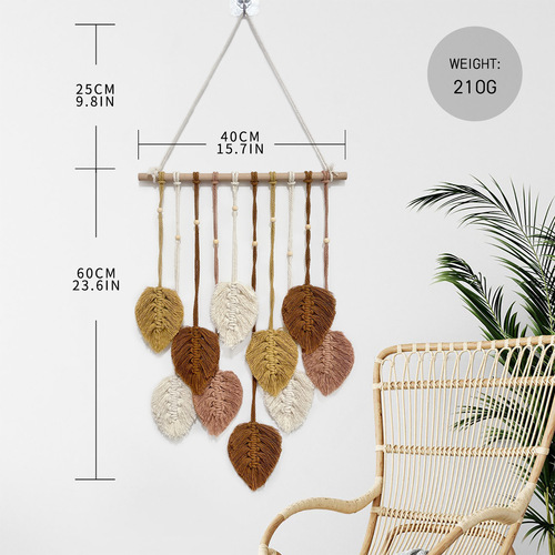 [Mengying] Colorful leaf tapestry handmade diy material package home decoration pendant finished product creative wall hanging