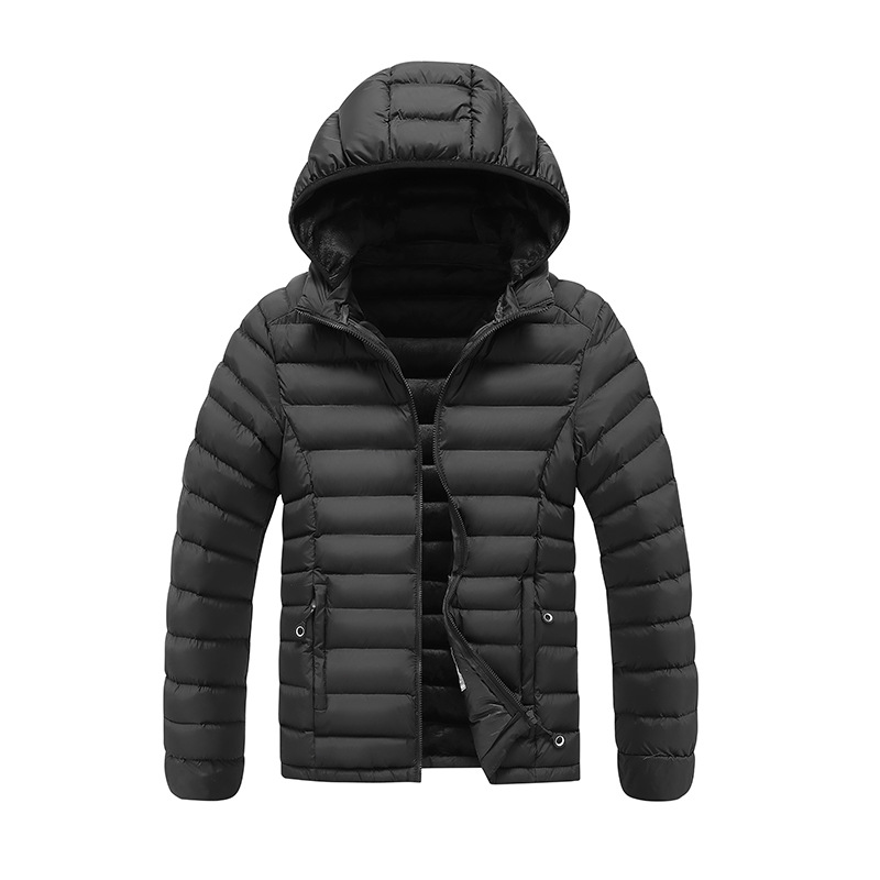 Rippenanzug, Baumwollgepolsterter Mantel Für Herren, Abnehmbarer Slim-Fit-Hut, Verdicktes Kapuzenoberteil, Jacke Für Herren_voghion.com