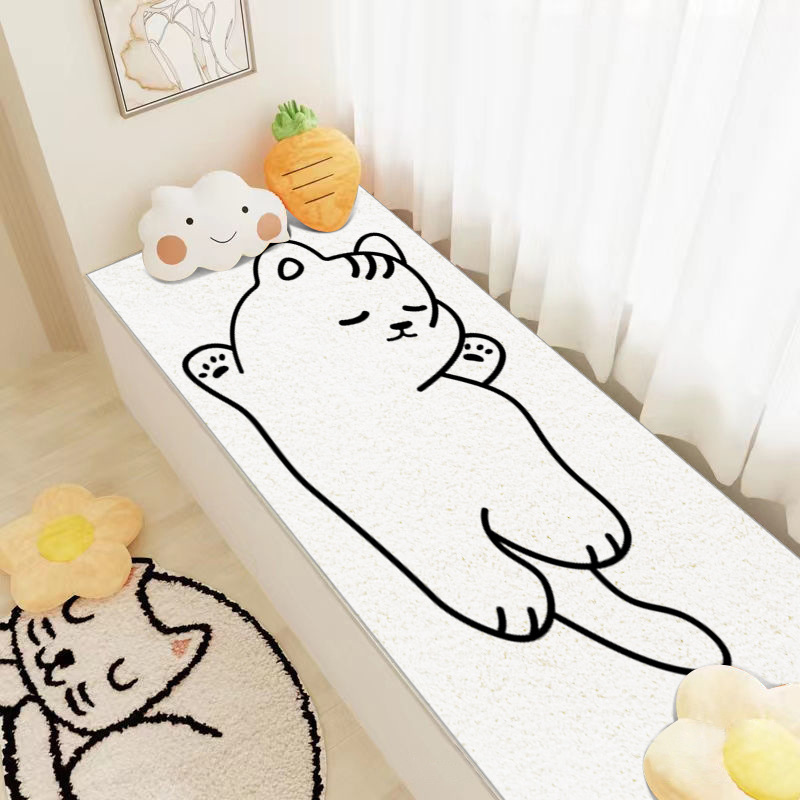 Ins fresco dormitorio cama manta hogar gran área gato-como alfombra de dibujos animados de Cachemira-como la ventana de la Bahía sala de estar mat