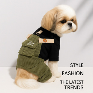PETCIRCLE Pet Circle Dog Four-legged Clothing Pet Clothes Clothing Corduroy Good Friends Strap Pants Collection