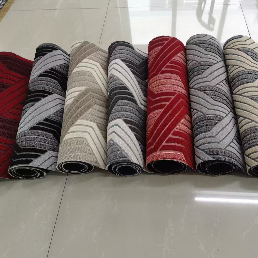 Cross-Border Nordic Striped Home Living Room Stain-Resistant Carpet Anti-Slip Rubber Entrance Door Light Luxury Easy-Care Loop Pile Floor Mat