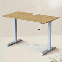 佛山合颂家具简约手动手摇式升降桌办公台学习桌电脑写字培训桌子