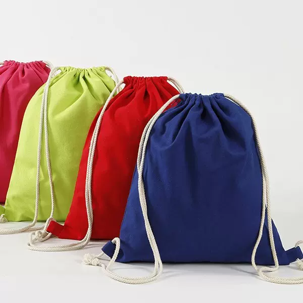 现货大红色帆布束口抽绳文玩手串手镯珠宝首饰背包收纳袋LOGO