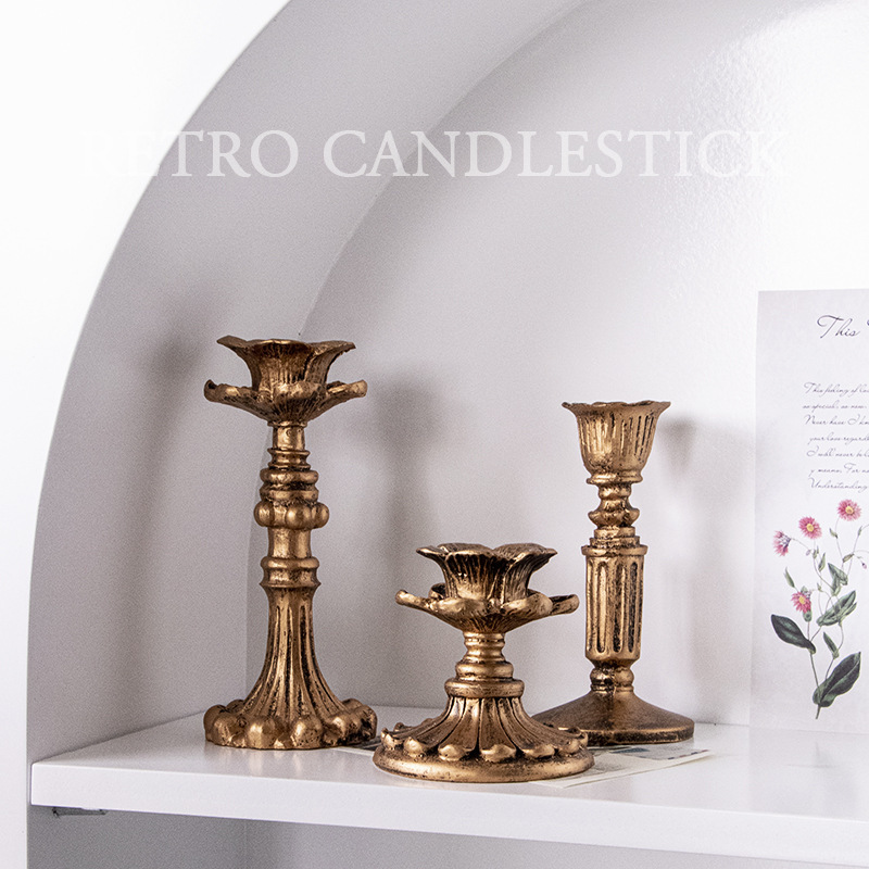 Candelaria de oro clásica francesa decoración ornamentos retro
