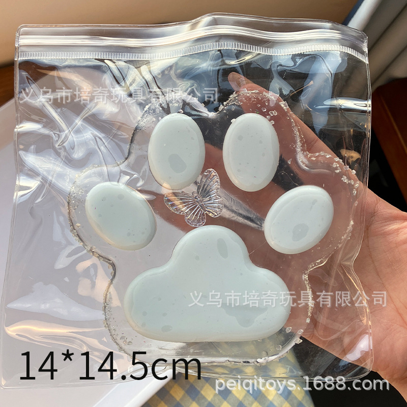 Little Red Book Big Mac Patas de gato transparentes súper grandes pellizcando Flocado súper suave y pegajoso, fabricantes de juguetes de descompresión de rebote lento al por mayor