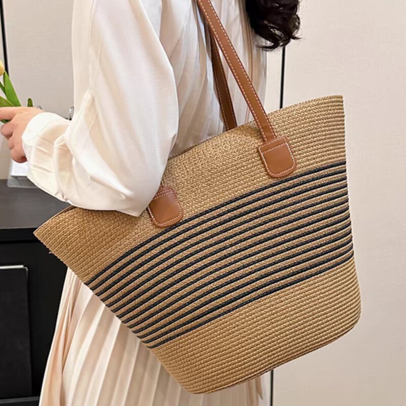Straw Woven Bag for Women, Summer Bag, Fashionable Tote Bag, Large Capacity Woven Bag, Cross-Border Bucket Bag, Women's Wholesale Bag Straw Woven Bag for Women, Summer Bag, Fashionable Tote Bag, Large Capacity Woven Bag, Cross-Border Bucket Bag, Women's Wholesale Bag