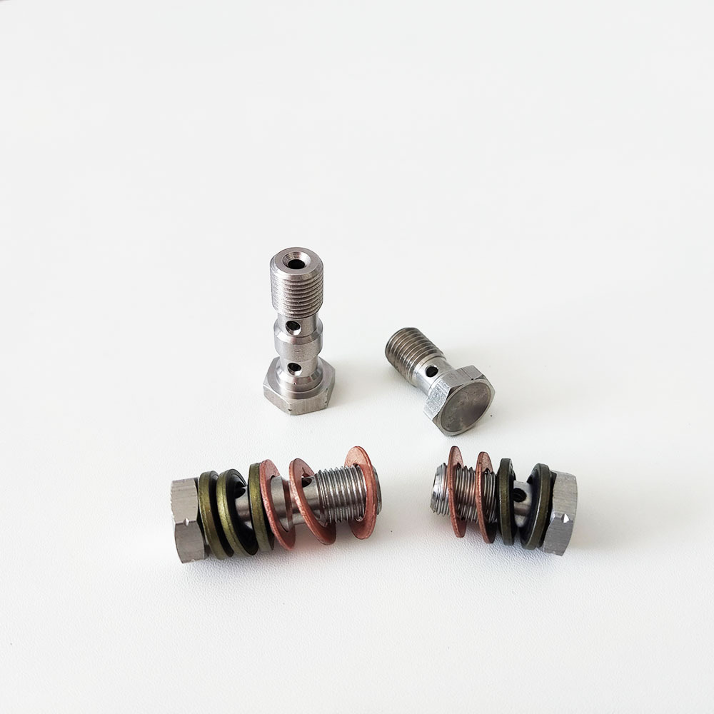 Stainless Steel M10X1.0/1.25Mm Brake Pipe Joint Adapter Motorcycle Brake Cylinder Single Elbow Bolt