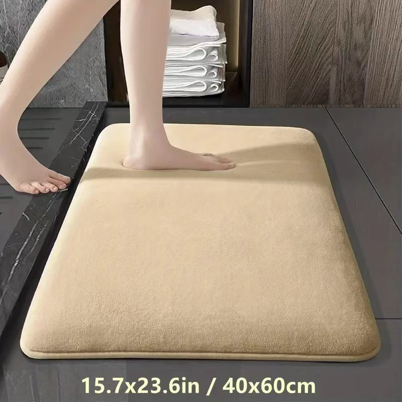 Transfronterizos temu color sólido coral lana esterilla de baño inodoro puerta de absorción de agua esterilla anti-deslizante esterilla de pies