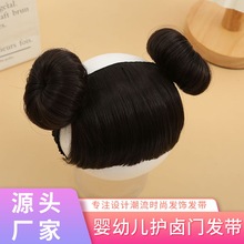 宝宝儿童发带刘海假发头扣婴幼儿护卤门网红小啾啾丸子头饰