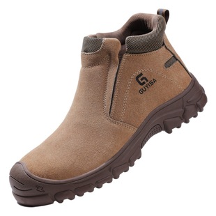 fleece-lined thickened labor protection shoes autumn high-top anti-smash anti-puncture comfortable steel head safety construction site labor protection shoes men's wholesale