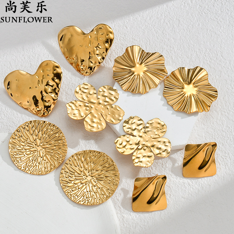 retro design elegant earrings stainless steel