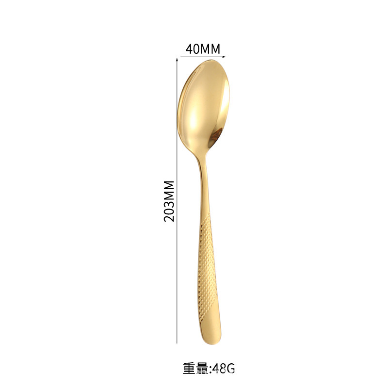 跨境亚马逊不锈钢星钻刀叉勺金色高档牛排刀餐刀甜品勺法式西餐具|undefined