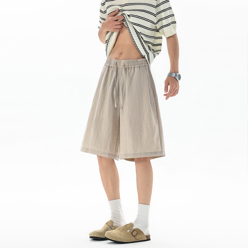 Lyocell Linen Five-Point Shorts for Men, Summer 2026 New Style, Loose Casual Versatile Thin Cool Sports Shorts