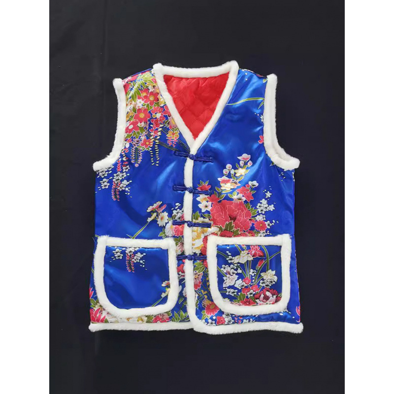 古装棉坎肩复古中国风盘扣新款时尚唐装棉马甲男女同款背心批发