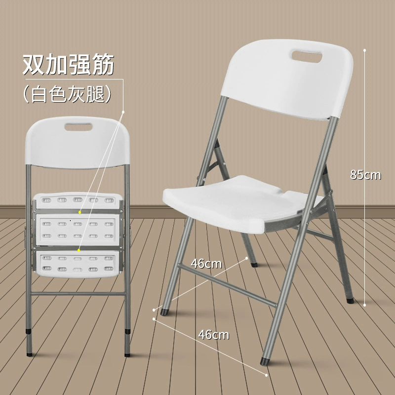 Silla plegable al por mayor transfronteriza Silla portátil de plástico para el hogar Silla de comedor de ocio Silla de computadora de reunión de oficina simple