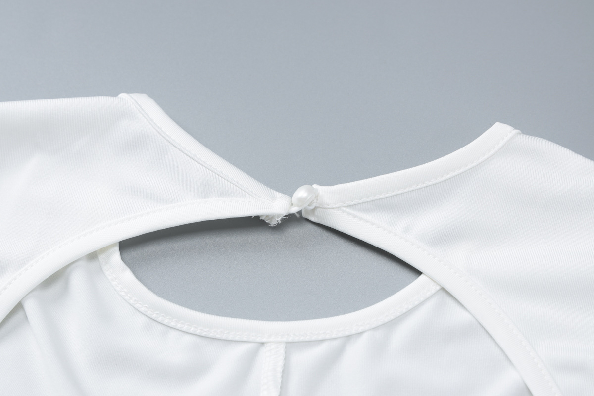 Women Clothing Autumn Solid Color Long Sleeve Sexy Backless Slim Fit Bodysuit Women