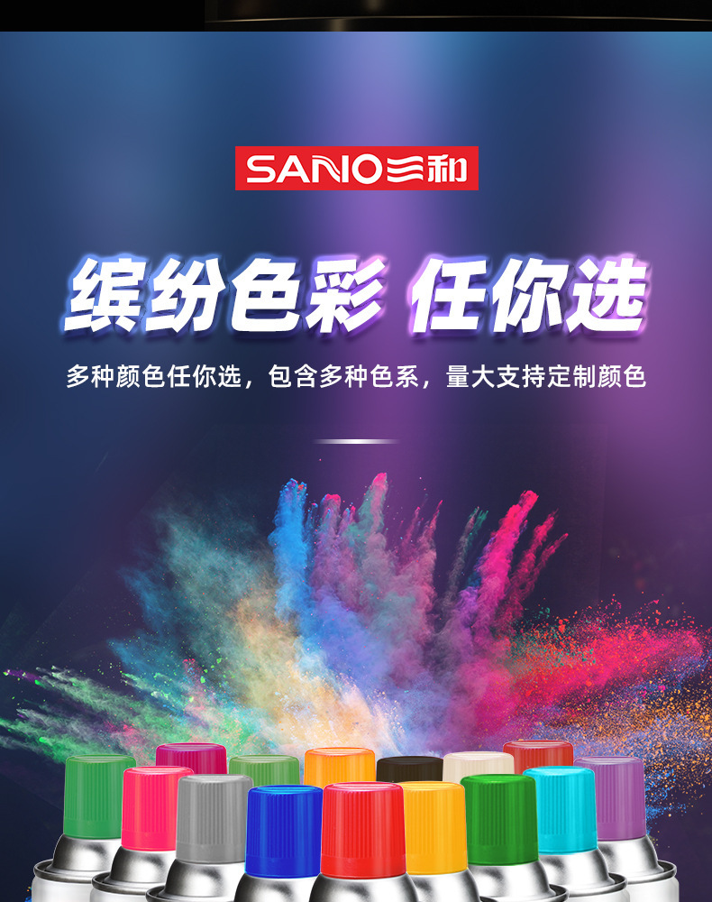 Sanhe Self-Spray Paint for Cars, Graffiti Metal Anti-Rust Paint, Black and White Wall Paint, Car Paint Brand