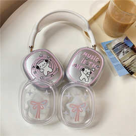 适用于AirPods max苹果耳机套tpu音乐猫打印印刷耳机壳保护套潮流