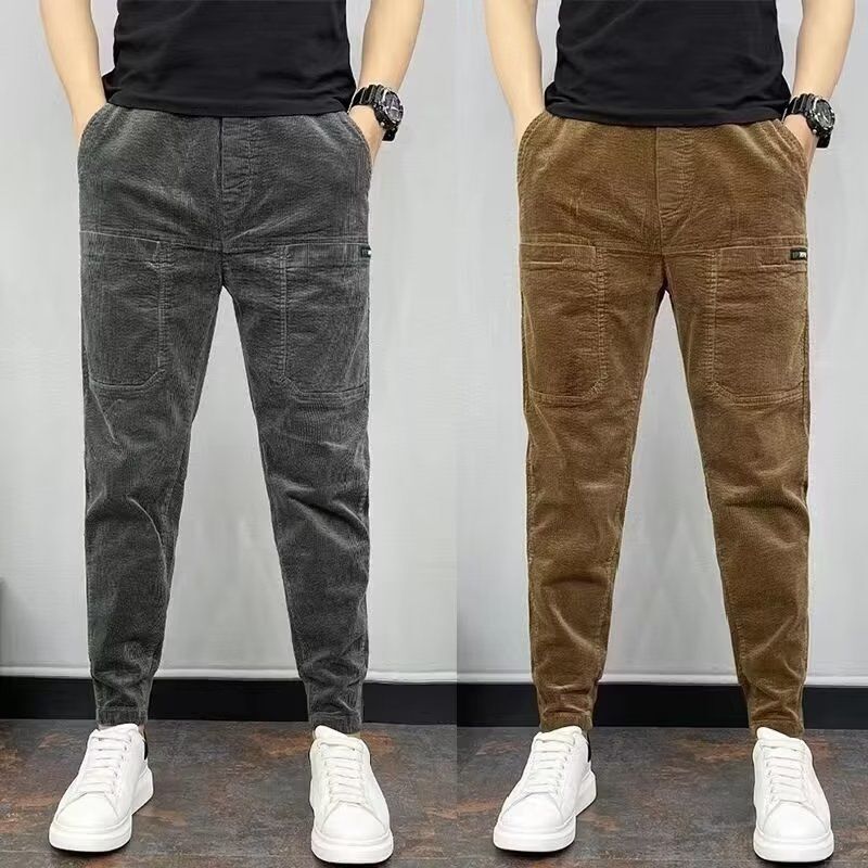 Six-pocket corduroy new casual pants spring and autumn men's corduroy elastic waist skinny pants comfortable wear-resistant corduroy pants Six-pocket corduroy new casual pants spring and autumn men's corduroy elastic waist skinny pants comfortable wear-resistant corduroy pants