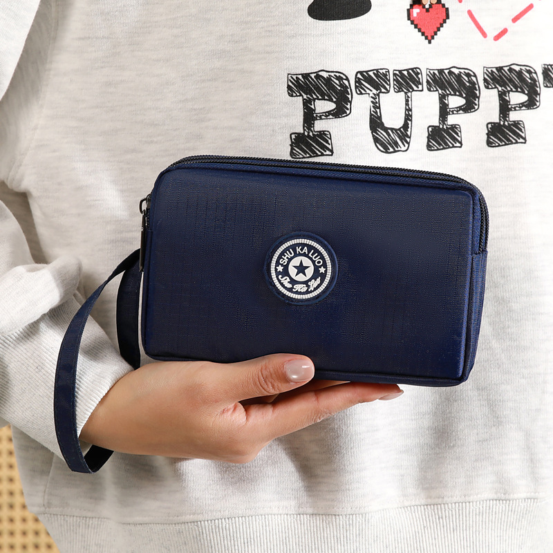Nuevo bolso de teléfono móvil de tres capas de 7 pulgadas bolso de mano de tela bolso de cambio bolso de mano bolso de promoción