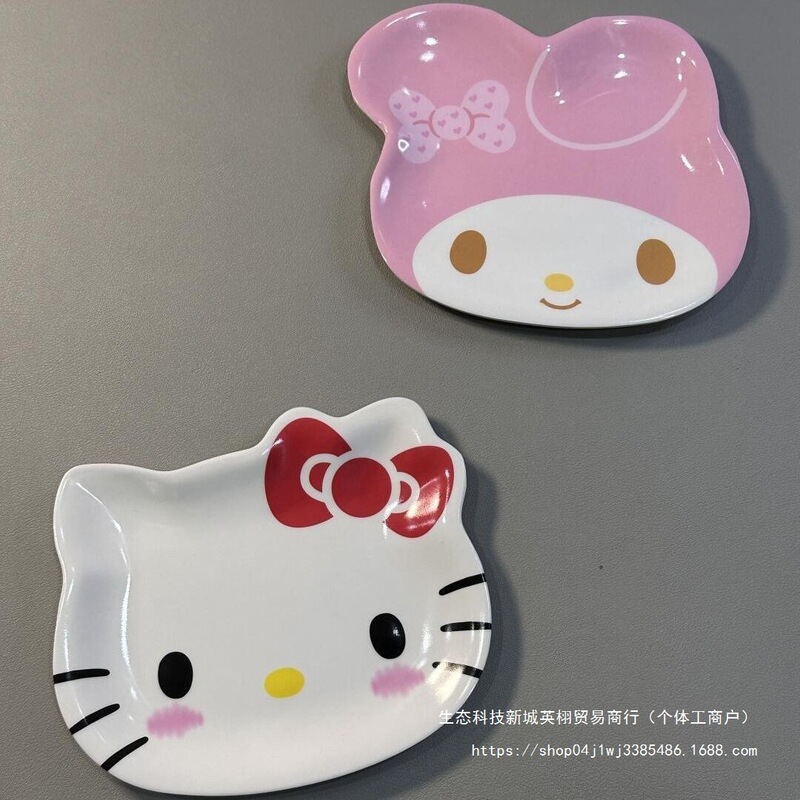 Cartoon Small Plate, Cute Hello Kitty Fruit Plate, Snack Cake Plate, Kt Cat Plate, Made of Melamine Material Cartoon Small Plate, Cute Hello Kitty Fruit Plate, Snack Cake Plate, Kt Cat Plate, Made of Melamine Material