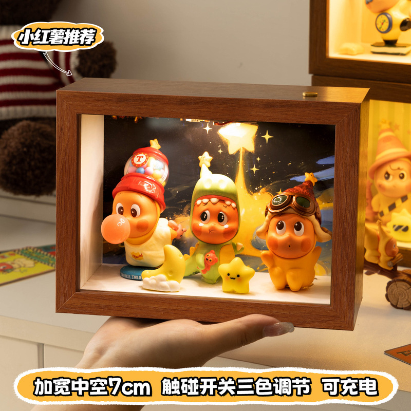 Star People Can Customize Storage Display Box Stereo Photo Frame Bubble Mart Blind Box Cute Dustproof Display Box with Light Star People Can Customize Storage Display Box Stereo Photo Frame Bubble Mart Blind Box Cute Dustproof Display Box with Light