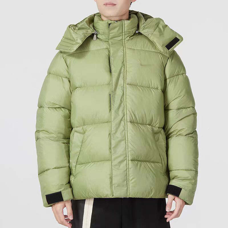 Hook's new winter men's hooded thickened warm cotton jacket, casual loose-fitting puffer coat, sports cotton coat, trendy