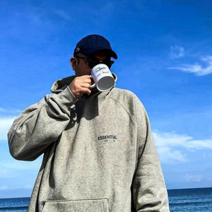 High Version Fog Long-Sleeved Hooded Sweatshirt Ess Eighth Season Multi-Line High Street Loose Sweatshirt Small Reflective Printed Hood