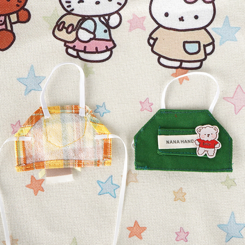 10cm Cartoon Doll Baby Clothes Apron Cotton Doll Clothes Dressup Head Dog Doll Accessories Mini Bib