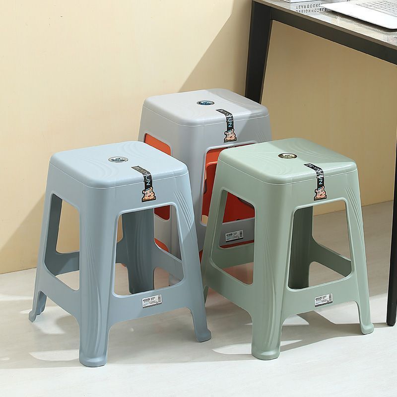 家庭用プラスチックスツール、耐久性のあるモダンでシンプルなリビングルームとレストランの予備のダイニングチェア、大人用ベンチ、調理用ゴム製滑り止めスツール|undefined