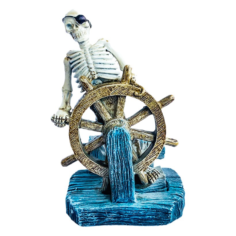 Estilo explosivo Barco roto Esqueleto Capitán Adornos Pecera Decoración de paisajismo Serie náutica Acuario Decoración de sala de estar Nuevo