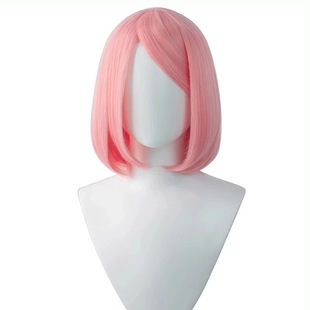 Pink Short Hair Long Bangs Anime Cosplay Wig Naruto Sakura Death Eight Thousand Flow Sakura Wig
