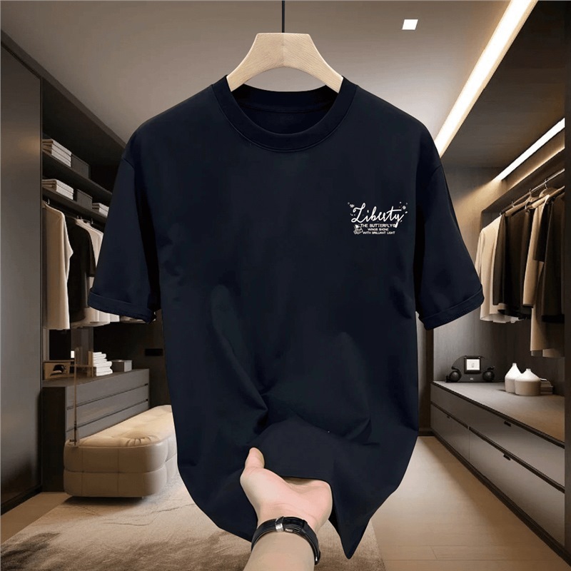 Heavy Cotton Butterfly Trendy Brand Short-sleeved T-shirt Men's Summer New Arrival Hong Kong-style Inspired Plagiano Loose Round Neck Half-sleeved Top