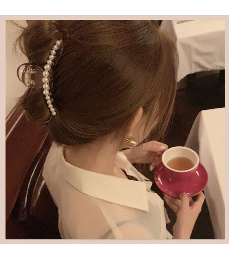 Perla horquilla cabeza trasera pinza de pelo tocado coreano accesorios para el cabello pinza de tiburnpicture2