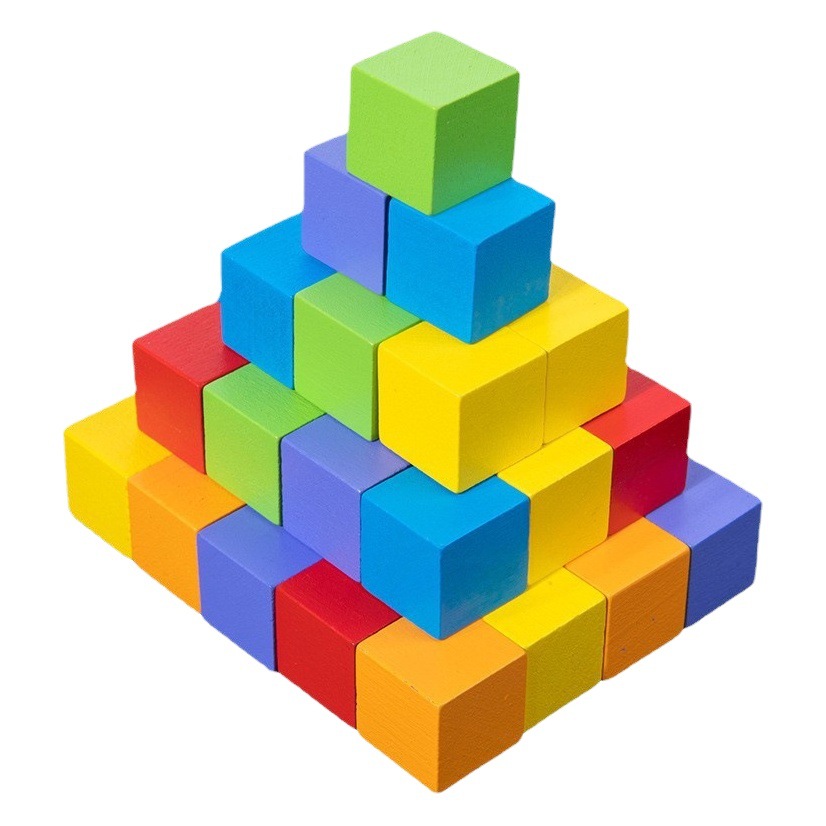Matemáticas de la escuela primaria herramientas de aprendizaje 1cm cubo volumen Cubo de madera pequeño cuadrado montaje jardín de infantes niños cuadrado