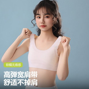 Summer Girls Junior High School Students Seamless Girls Ice Silk Comfortable High School Students Anti-Bump Development Period Vest Bra Intimates