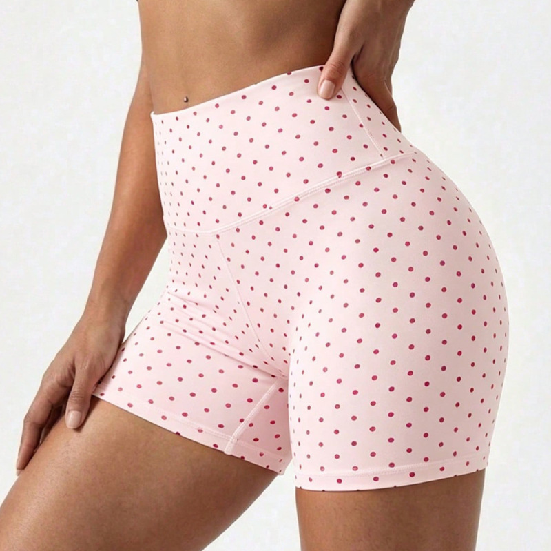 Yoga sports tights, popular in Europe and America, vintage polka dot print, butt-lifting shorts, outdoor cycling high-waisted shorts